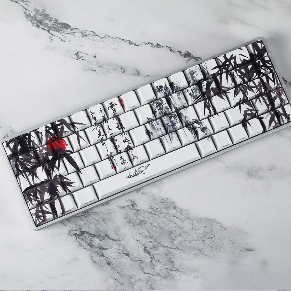 Retro Ink Style PBT Keycaps for Mechanical Keyboards