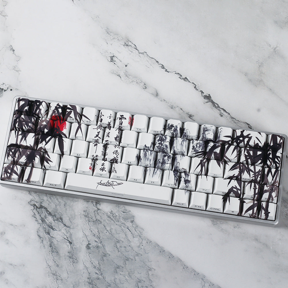 Retro Ink Style PBT Keycaps for Mechanical Keyboards