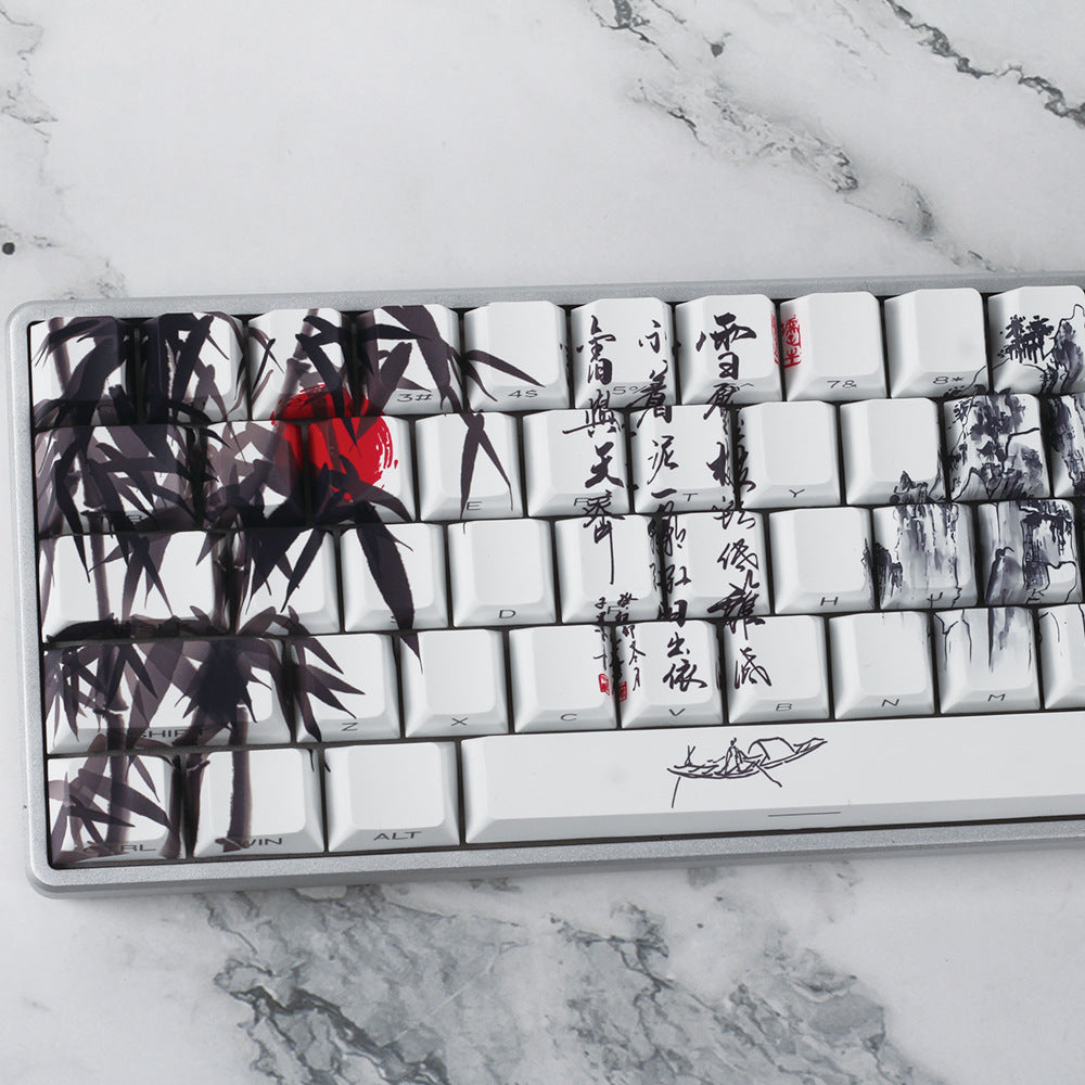 Retro Ink Style PBT Keycaps for Mechanical Keyboards