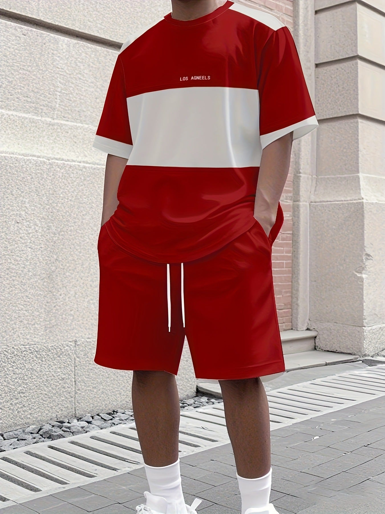 Men's Summer Jogging Suit Short Sleeve T-Shirt and Shorts Set