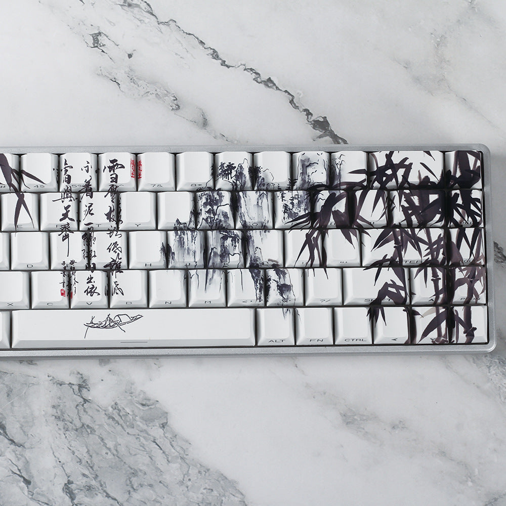 Retro Ink Style PBT Keycaps for Mechanical Keyboards