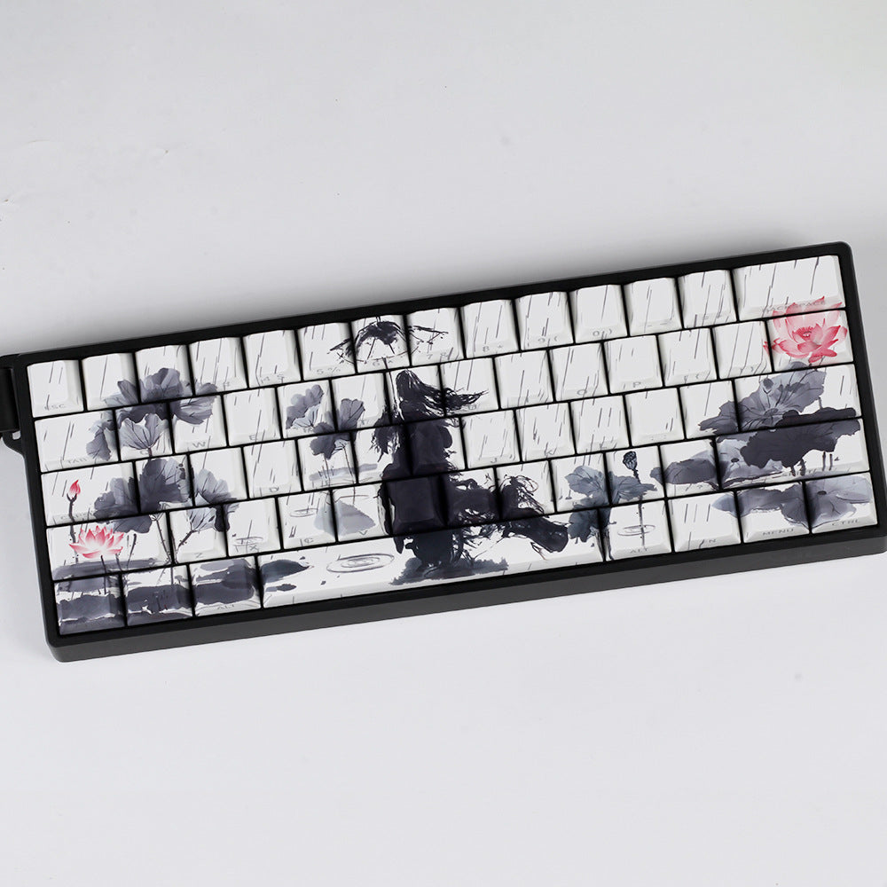 Retro Ink Style PBT Keycaps for Mechanical Keyboards