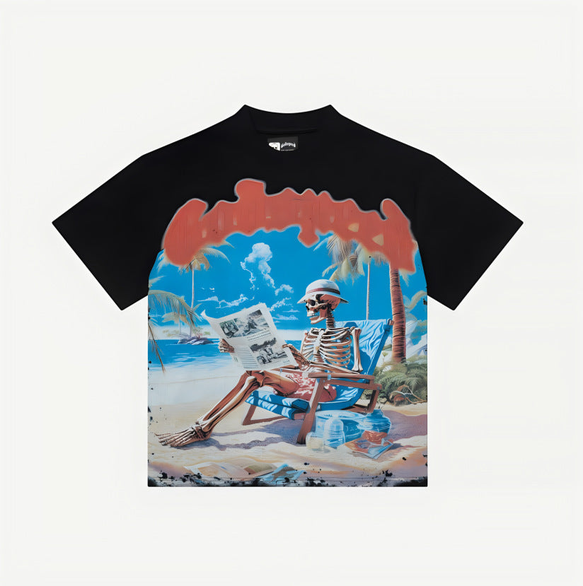 Men and women couple's oversized loose short-sleeved clothing