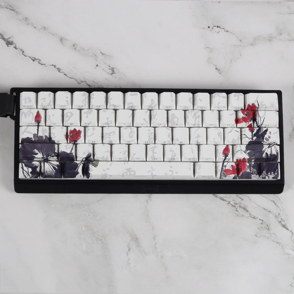Retro Ink Style PBT Keycaps for Mechanical Keyboards